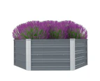 vidaXL Raised Garden Bed 129x129x46 cm Galvanised Steel Grey