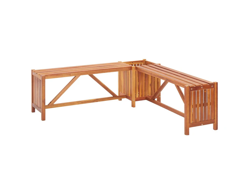 vidaXL Garden Corner Bench with Planter 117x117x40 cm Solid Acacia Wood