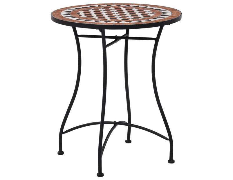 Mosaic Bistro Table Brown 60cm Ceramic