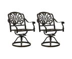 Swivel Garden Chairs 2 Pcs Cast Aluminium - Bronze