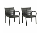 Garden Chairs 2 pcs Steel and WPC Black