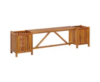 vidaXL Garden Bench with 2 Planters 150x30x40 cm Solid Acacia Wood