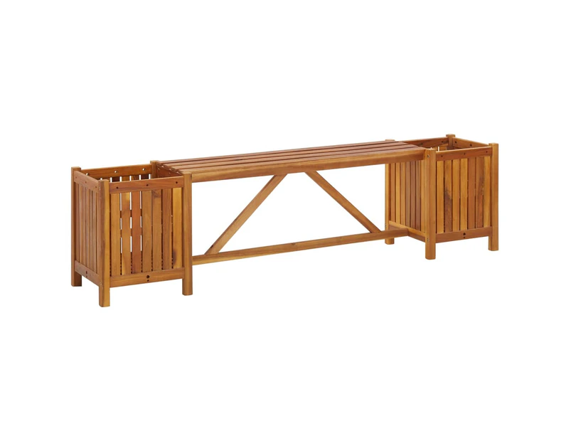 vidaXL Garden Bench with 2 Planters 150x30x40 cm Solid Acacia Wood