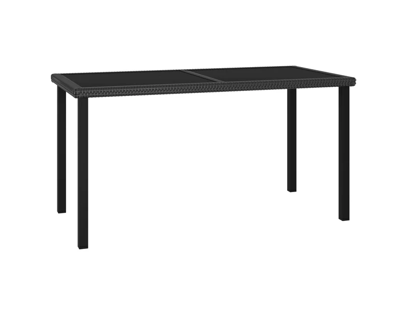 vidaXL Garden Dining Table Black 140x70x73 cm Poly Rattan