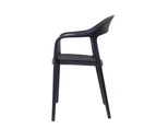 Set Of 2 Regas Modern Scandinavian Kitchen Dining Arm Chairs - Black