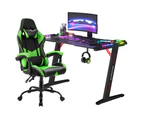 Gaming Desk RGB LED Light & Gaming Chair Tilt 135°