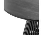 Pedie 120cm Round Slat Dining Table Solid Black Teak Wood