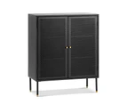 Mesh Black 2 Door Steel Low Storage Cabinet