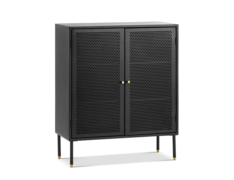 Mesh Black 2 Door Steel Low Storage Cabinet