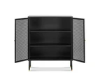 Mesh Black 2 Door Steel Low Storage Cabinet