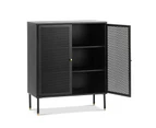 Mesh Black 2 Door Steel Low Storage Cabinet