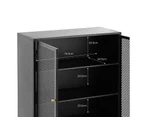 Mesh Black 2 Door Steel Low Storage Cabinet