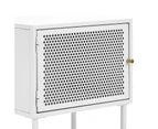 Mesh White 1 Door Steel Side Table Storage Cabinet