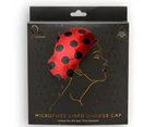 Shower Cap Microfibre Lined Ladybug Print Standard Size