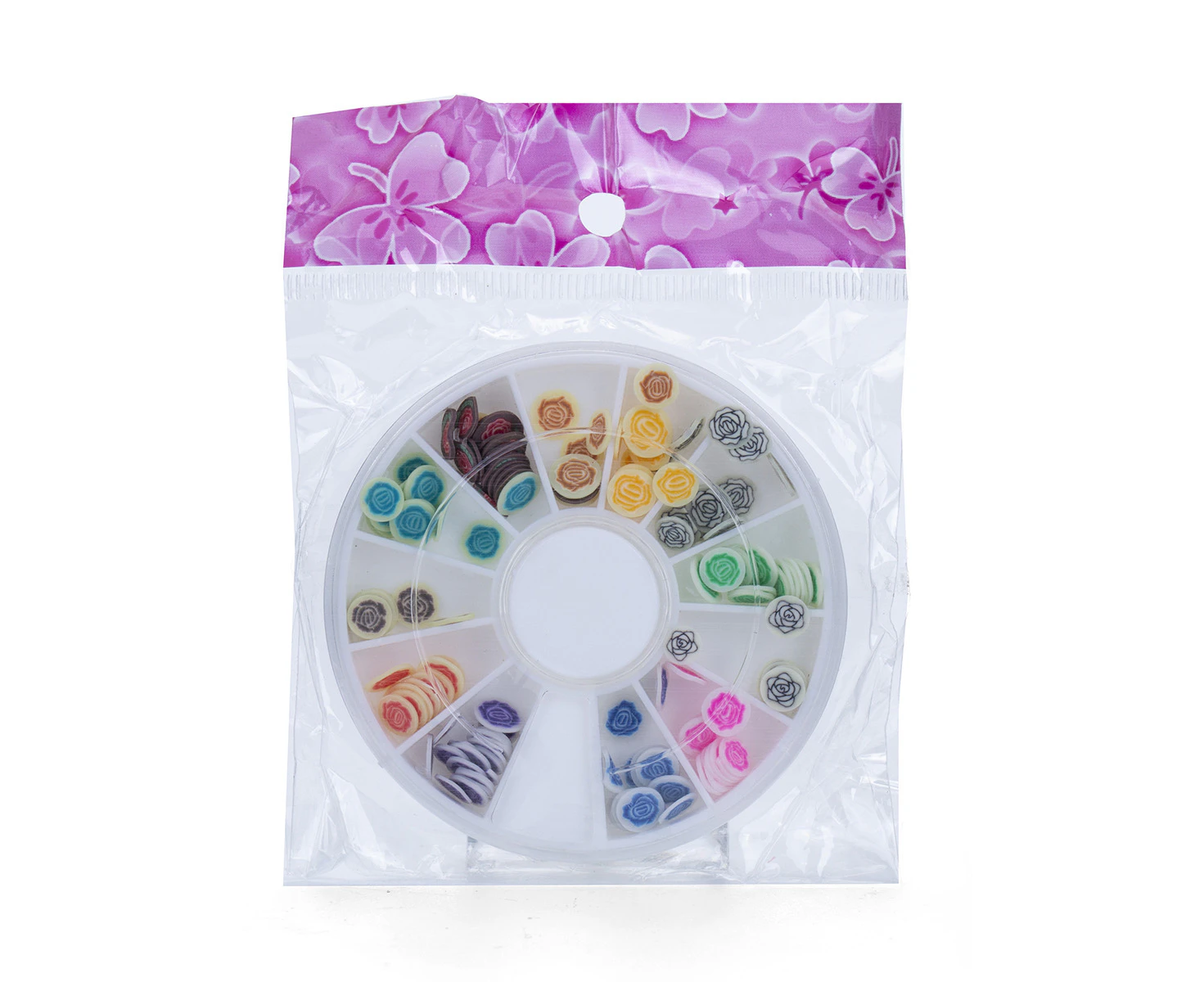 120pce Colourful Roses 5mm Spin Disc 12 Compartment Epoxy Resin Mold Art