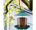 Hanging Bird Feeder Garden Wild Seed Container Waterproof Gazebo Outdoor - Green Bird Feeder