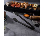 Food Clip High Temperature Resistant Non-Stick Pan Adjustable Opening Long Handle Comfortable Grip Food Tong Kitchen Utensil-Black