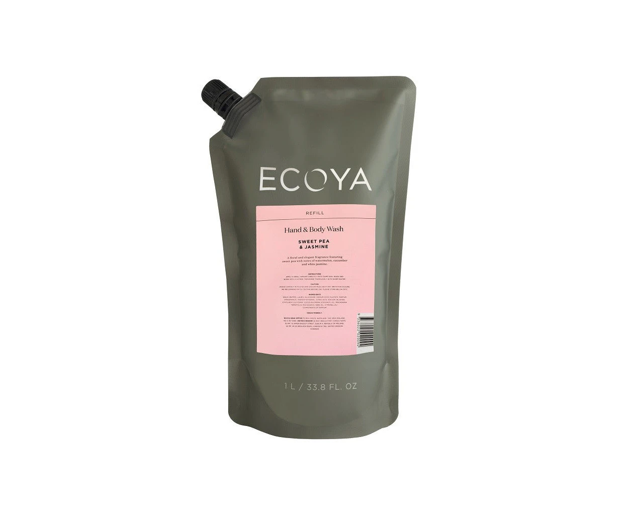 Ecoya Hand & Body Wash Refill - Sweet Pea & Jasmine