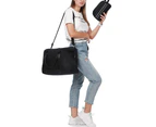 FancyGrab 2Pcs Travel Duffel Bag and Makeup Bag Set Weekender Bag Fitness Gym Bag with Wet Pocket Black