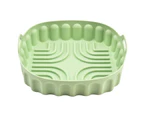 FancyGrab Reusable Air Fryer Silicone Pot Baking Tray Air Fryer Liner Pizza Oven Basket with 3Pcs Baking Tool Set Green - S