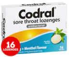 Codral Sore Throat Lozenges Menthol 16pk