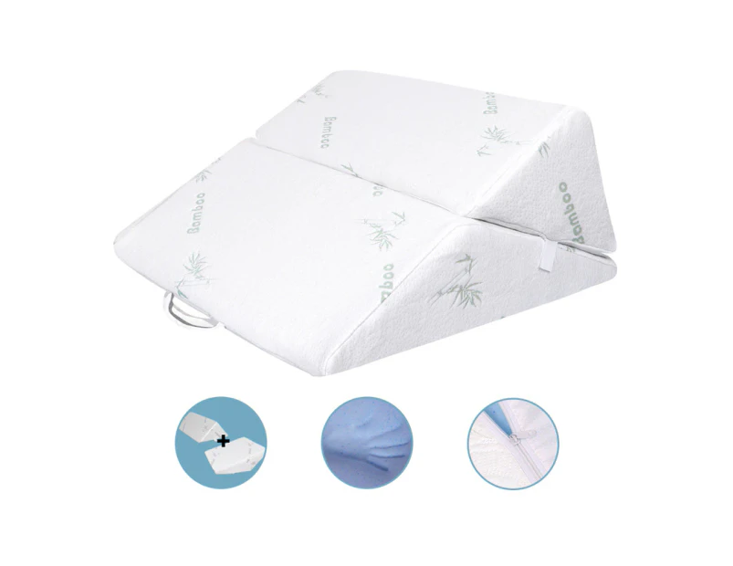 Starry Eucalypt Wedge Pillow Memory Foam Cool Gel Bed Sofa Lie Cushion [Colour: Transformable - Bamboo White]
