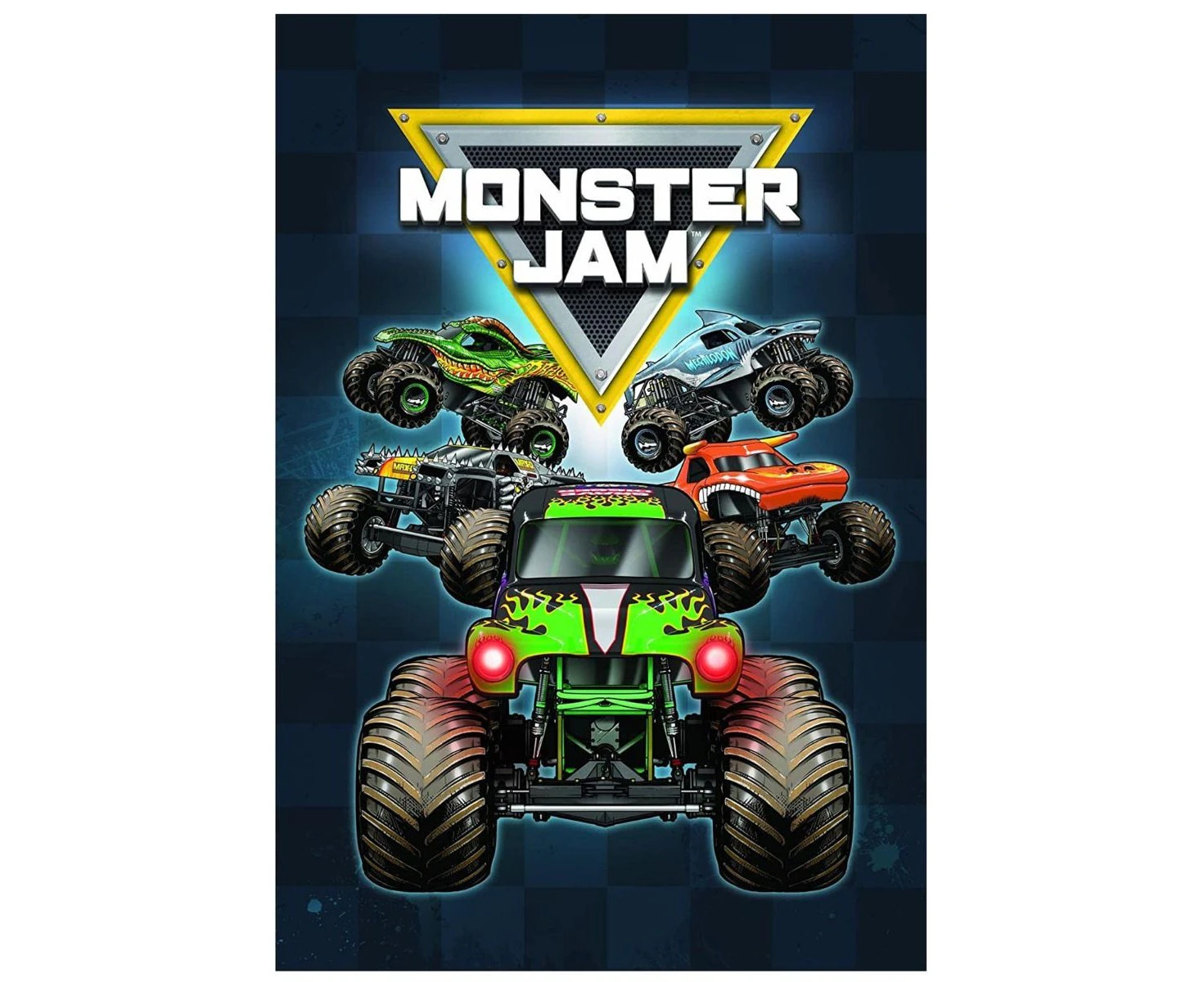 Monster Jam Fleece Truck Blanket (Black/Blue) - AG2421