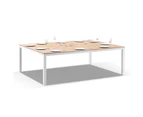 Outdoor Tuscany 10 Seater Teak And Aluminium Dining Table - Outdoor Aluminium Tables - ​White Aluminium