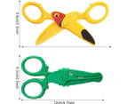 3 Pieces Toddler Safety Scissors In Animal Designs, Kids Preschool Training Scissors Child Plastic Art Craft Scissors