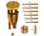 Wooden Wind Chimes Outdoor, Bamboo Wind Chimes With Amazing Deep Tone For Patio Garden Home Natural Beautiful Sound
