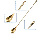 4 Pieces Cocktail Spoon Bar Stirring Spoon Long Handle Stainless Steel Spiral Pattern Cocktail Mixing Shaker Spoon
