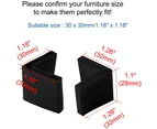 10Pcs Cap Legs Chair Angle Iron L Shape Glider Furniture Table End Cap Corner Protector Black
