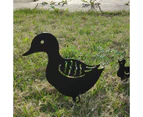 Yard Art Garden Signs Figurines Decorative Metal Animal Courtyard Art Deco Garden Figurine (4 Pieces Black, Duck)