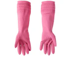 Rubber Waterproof Extra Long Kitchen Dish Washing Cleaning Household Gloves-s