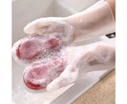 Silicone Gloves, Reusable Waterproof Cleaning Gloves with Cleaning Brush, Hand Protection and Heat Resistance