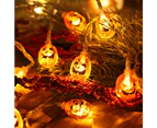 3D Halloween string lights, 3D Pumpkin LED String Lights, Pumpkin Lights Battery Operated 1.5 meters 10 lights