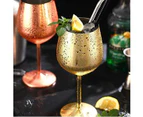 2PCS Premium Grade Stainless Steel Wine Glasses, Double-Walled Insulated Unbreakable Goblets Stemmed Wine Glass BPA-Free