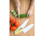 3 Pcs Kids Knife Set, Kids Safe Cooking Knives, Nylon Kids Kitchen Knife with Crinkle Cutter, Serrated Edges