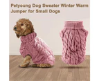 Dog Turtleneck Sweater Autumn Winter Knitted Pet Puppy Clothes Thick Warm Vest Jacket-L