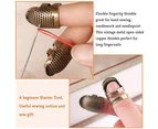 3Pices Of Sewing Thimble Finger Protector, Adjustable Finger Metal Shield Protector Pin Needles Sewing