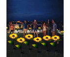 4 Pack Sunflower Solar Lights Outdoor Decor with LED Sunflower Yellow Flower Lights Decorative Waterproof