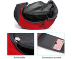 Pet Sling Carrier for Small Dogs Cats,Breathable Mesh Travelling Hand Free Puppy Backpack with Padded Strap-L