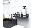 No Drilling Shower Shelf, SUS304 Stainless Steel Bathroom Shelf, Matte Black - 30cm Other bathroom supplies