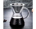Home Pour Over Coffee Brewer -Hand-Drip Coffee Maker Pot,400ml Stainless steel filter