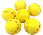 6 Pack Practice Baseballs Foam Baseball Ball Baseball For Kids Teens Softball Baseball - Yellow 7.2Cm