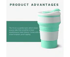 Collapsible Silicone Travel Cup,12 Oz Silicone Cup With Lids, Collapsible Coffee Cup,Travel Portable Folding Water Cup