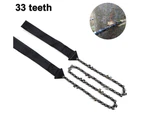 Outdoor portable pocket hand zipper saw 33 teeth 24 inch camping survival chainsaw garden hand chain saw