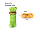 6 Pack Reflective 4mm Tent Cords Ultralight Camp Ropes with Aluminum Adjuster Tensioner tent canopy 4MM fixed rope