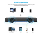PC Soundbar, Wired and Wireless Computer Speaker Home Theater Stereo Sound Bar for PC, Desktop, Laptop, Tablet