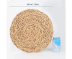 6pcs Round Placemats for Dining Table, 35CM Water Hyacinth Wicker Placemats, Placemats for Round Table, Woven Placemats